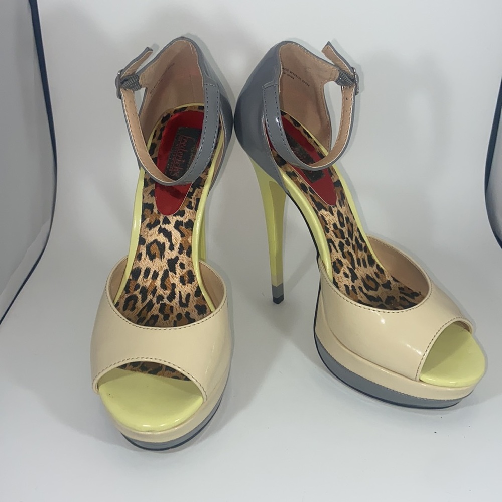 Frederick’s Madison Platform Sandals - Cream/Grey/Yellow